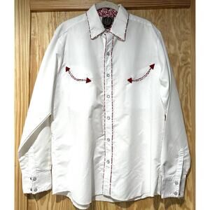 Espuela De Oro Shirt Men's L / 40 White Vintage 80's Plaid Western Cowboys Rodeo